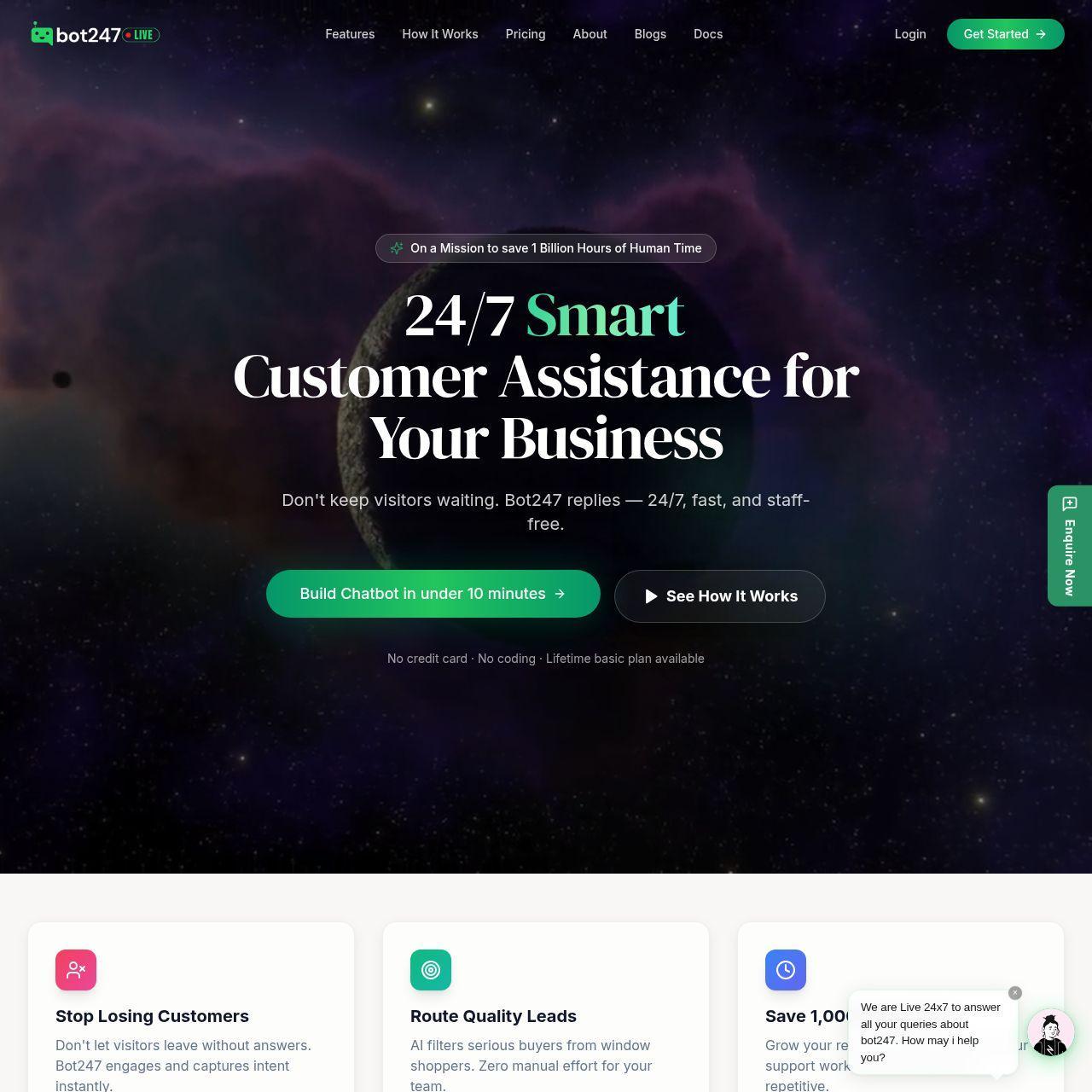 Bot247 — AI Chatbot Platform — product screenshot