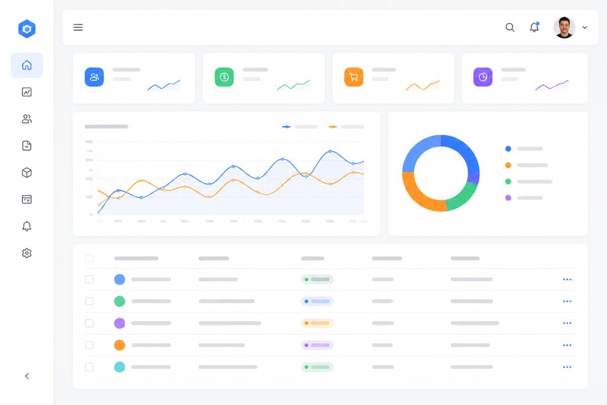 MVP dashboard with analytics, user management, and core feature modules